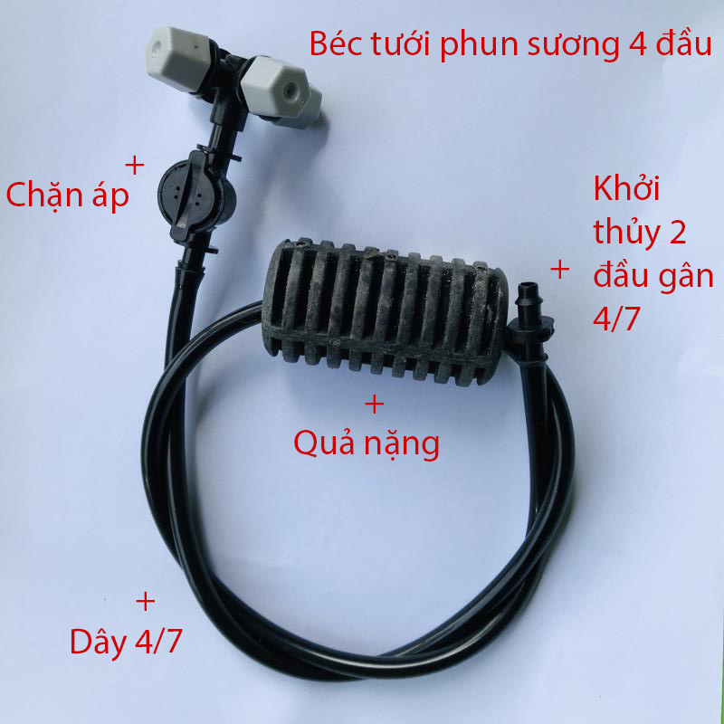 Tưới treo phun sương 4 đầu (30lit / h), gân 4/7 [+6.700đ]