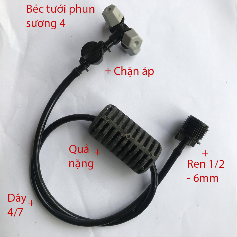 Tưới treo phun sương 4 đầu (30lit / h), ren 1/2 [+7.600đ]