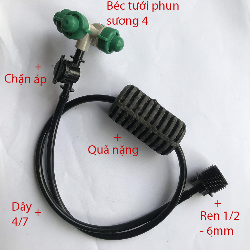 Tưới treo  phun sương 4 đầu (32lit / h), ren 1/2 [+7.600đ]