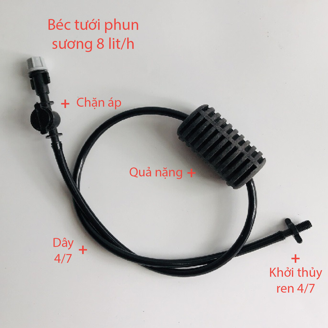 Tưới treo 1 Đầu tưới phun sương 8L/h, ren 4/7 [+6.700đ]