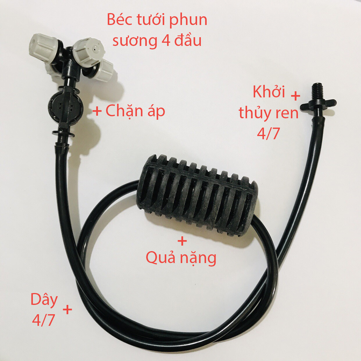 Tưới treo  phun sương 4 đầu (30lit / h), ren 4/7 [+6.700đ]