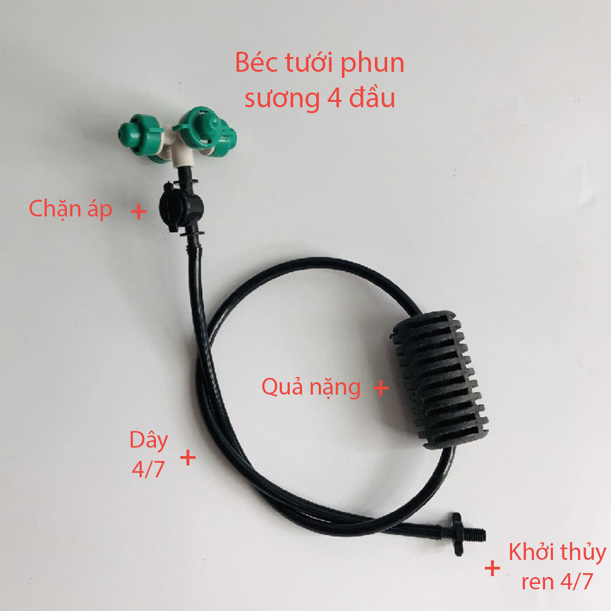 Tưới treo  phun sương 4 đầu (32lit / h), ren 4/7 [+6.700đ]
