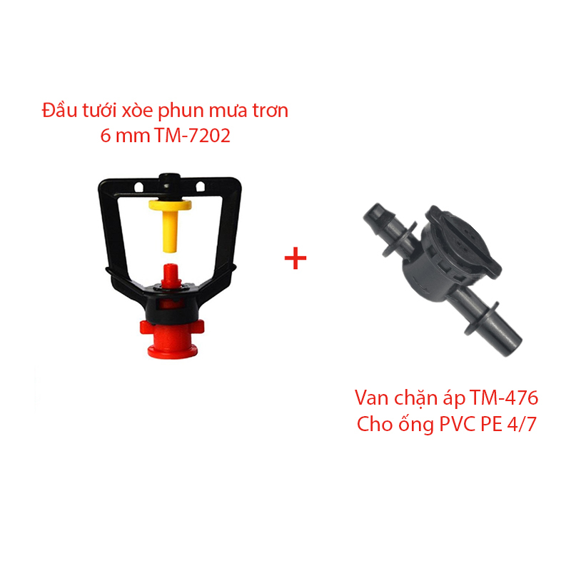 Béc tưới xòe 360° Kèm Chặn áp [+2.700đ]