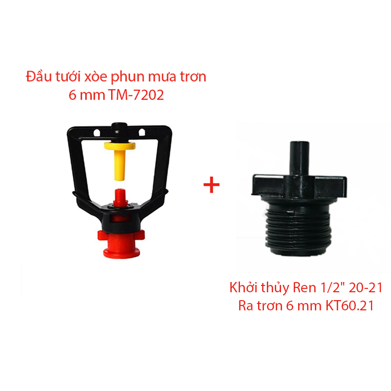 Béc tưới xòe 360° Kèm Ren 21-6mm [+1.200đ]