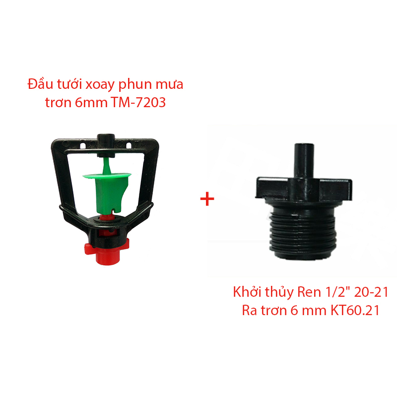 Béc tưới xòe 360° Kèm Ren 21-6mm [+1.200đ]