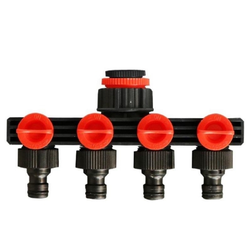 Picture of Đầu nối nhanh chia 4 NN4.C1, Khớp nối nhanh chia 4 có van khóa 1/2" 3/4" 1"