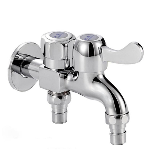 Ảnh của Vòi nước 2 đầu ra đa năng XRUI-HK, Vòi kép 2 van khóa gắn tường dành cho máy giặt