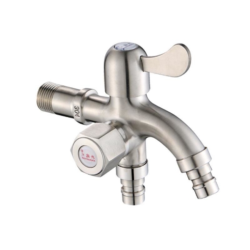 Ảnh của Vòi nước 2 đầu ra đa năng XRUI-304, Vòi kép 2 van khóa gắn tường dành cho máy giặt