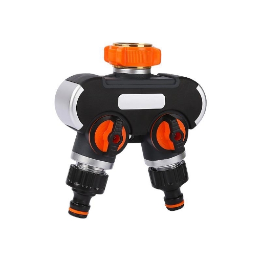 รูปภาพของ Đầu nối nhanh chia 2 NN2.EC1, Y chia 2 có van khóa , Khớp nối nhanh chia 2 1/2" 3/4"