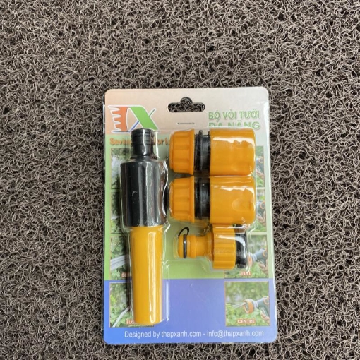 Ảnh của Bộ phụ kiện tưới cây VPN-4000, Vỉ vòi rửa xe 4 món, Vòi nhựa  tưới cây đa năng