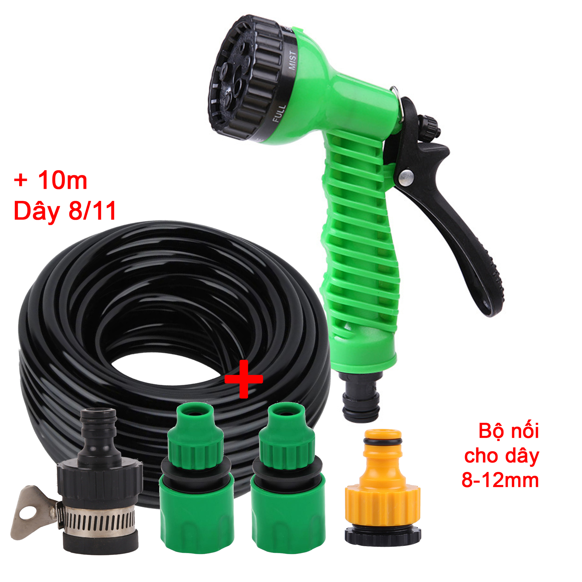Bộ 5 món 8/12 (Vòi 7T1) + 10m dây 8/12 [+9,000đ]