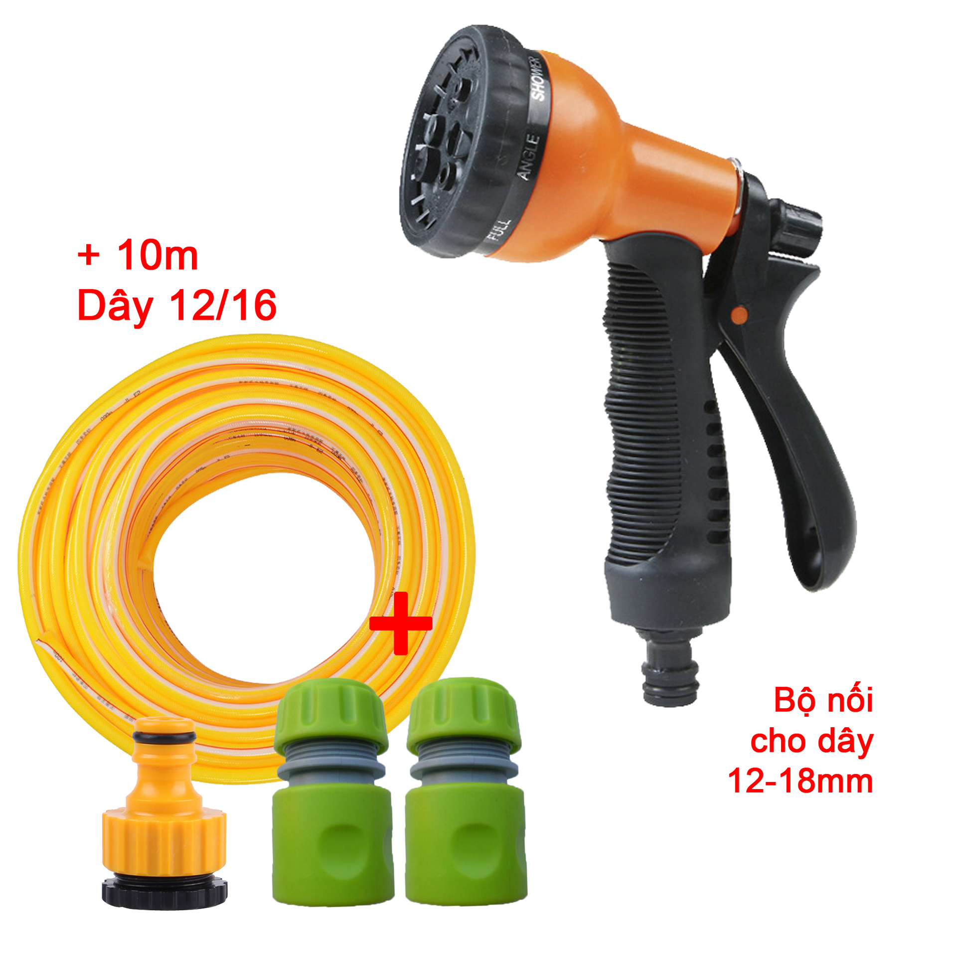 Bộ 4 món 12/18 (Vòi 8T1) + 10m dây 12/18 [+48,000đ ]