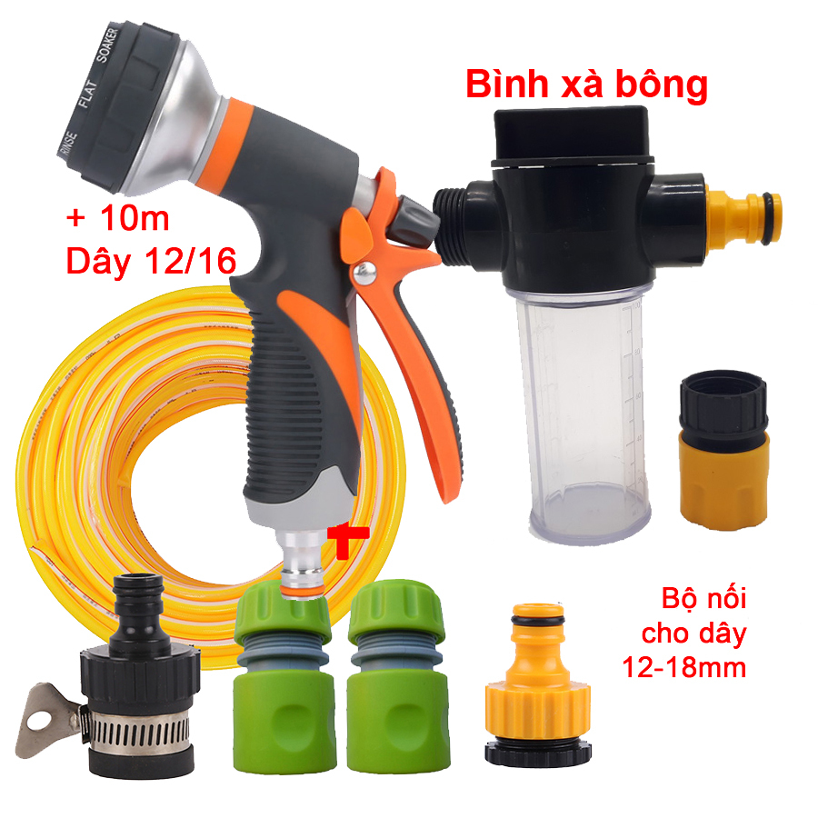Bộ 6 món 12/18, Bình xà bông (Vòi EC8) + 10m dây 12/18 [+101,000đ]
