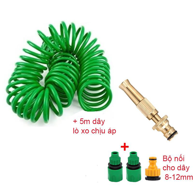 Bộ 4 món vòi đồng VOI6 + 5m dây Lò xo [+35,000đ]