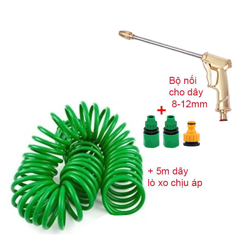 Bộ 4 món vòi đồng VOI17 + 5m dây Lò xo [+115,000đ]