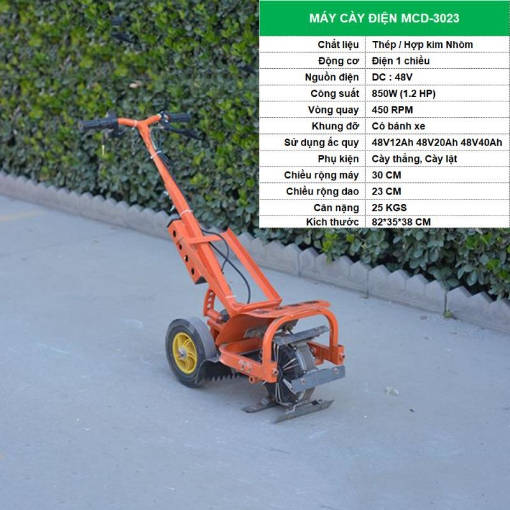 Ảnh của Máy cày chạy điện MCD-3023, Máy cày đa năng, Máy làm đất dùng ắc quy 48V 850W