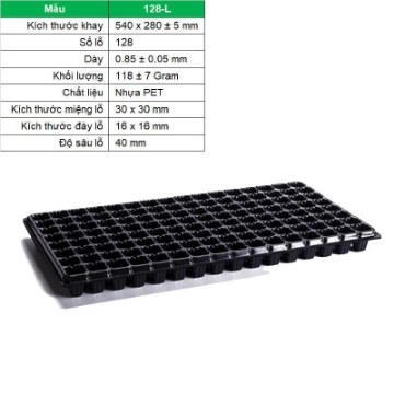 Ảnh của Khay nhựa ươm cây 128 lỗ, Vỉ ươm hạt giống, Khay nhựa ươm hạt rau hoa