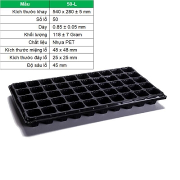 Ảnh của Khay nhựa ươm cây 50 lỗ, Vỉ ươm hạt giống, Khay nhựa ươm hạt rau hoa