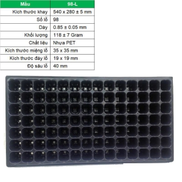 Ảnh của Khay nhựa ươm cây 98 lỗ, Vỉ ươm hạt giống, Khay nhựa ươm hạt rau hoa