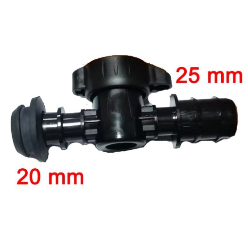 Gambar Khởi thủy có van khóa TM-25D Φ25 mm, Khởi thủy kèm đai cao su Φ25 * Φ18 mm