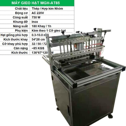 Ảnh của Máy tự động gieo hạt giống vào khay ươm MGH-AT85, Máy gieo hạt Cà chua, Rau cải, Cà rốt, Hạt hoa