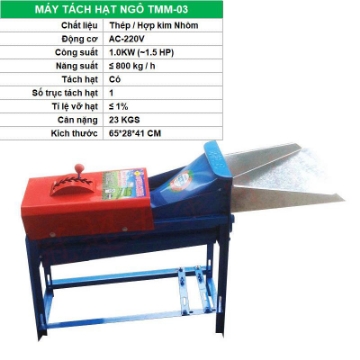 Ảnh của Máy tuốt hạt ngô TMM-03, Máy tách hạt bắp mini, Máy sơ chế ngô