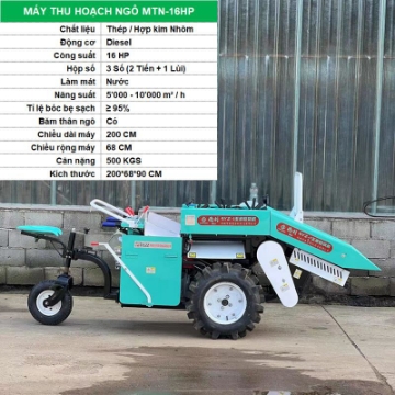 Ảnh của Máy thu hoạch Ngô DIESEL MTN-16HP, Tách bóc bẹ, Băm thân cây, Máy bẻ ngô