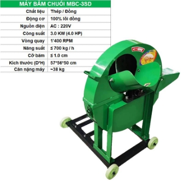 Ảnh của Máy băm chuối, rau MBC-3SD, Máy băm thức ăn cho Gia súc Gia cầm Lợn Gà