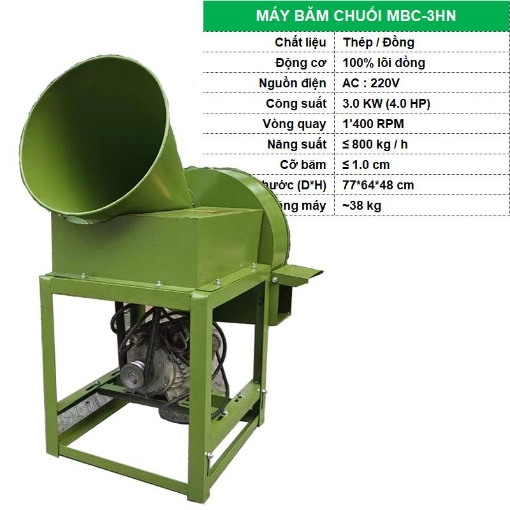 图片 Máy băm chuối, rau MBC-3HN, Máy băm thức ăn cho Gia súc Gia cầm Lợn Gà