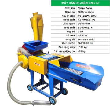 Ảnh của Máy băm nghiền Ngô, cỏ, rơm BN-2.5T, Máy băm nghiền thức ăn cho gia súc