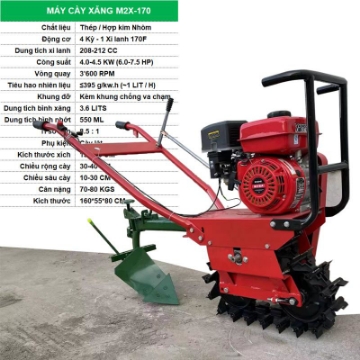 Ảnh của Máy cày chạy xăng 4 kỳ M2X-170, Máy cày đa năng, Máy cày xới Đồi Chè