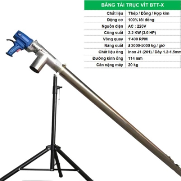 Ảnh của Băng tải trục vít hút cám BTT-4M, Máy hút bột hạt, Bơm hút nông sản