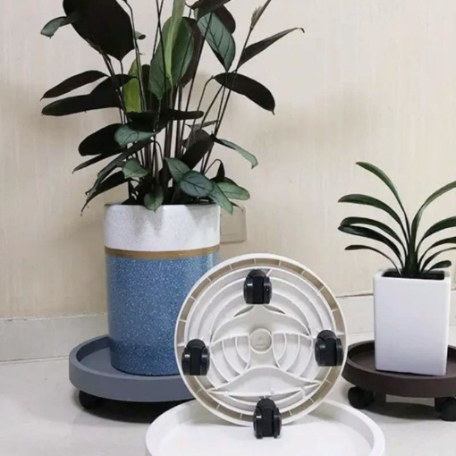Ảnh của Giá để chậu hoa bằng nhựa DHB-30 cm, Kệ để chậu cây cảnh 4 bánh, Đế chậu cây có bánh xe lăn