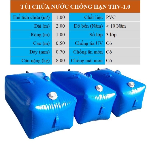 图片 Túi chứa nước THV-1.0 m³, Bể nhựa trữ nước di động chống hạn, Bồn nước chống xâm nhập mặn