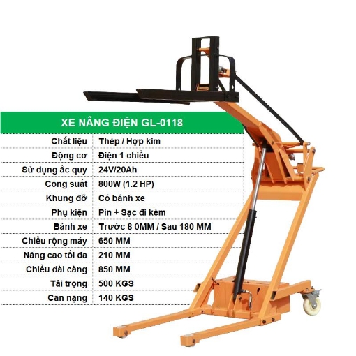 Ảnh của Xe nâng điện GL-0118, Xe nâng mini tải trọng 500kg
