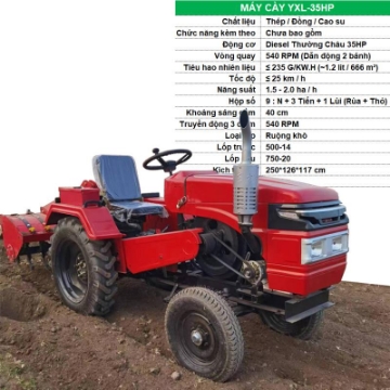 Ảnh của Máy cày Diesel YXL-35HP, Máy kéo 4 bánh lốp đa năng, Kết nối treo 3 điểm