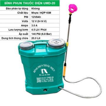 Ảnh của Bình phun thuốc trừ sâu UMD-20, Bình xịt điện, Máy xịt khử trùng khử khuẩn