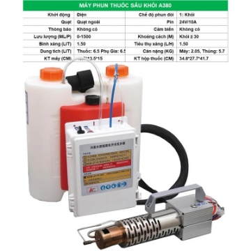 Ảnh của Máy phun khói A380, Bình phun thuốc muỗi, Khử trùng, Trừ sâu Động cơ xăng điện