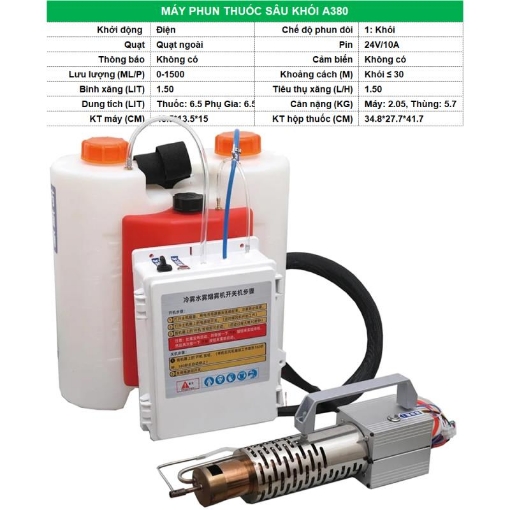 图片 Máy phun khói A380, Bình phun thuốc muỗi, Khử trùng, Trừ sâu Động cơ xăng điện