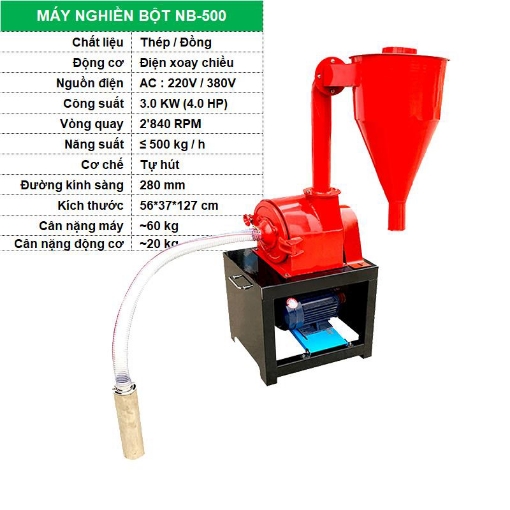 Ảnh của Máy nghiền cám cho Gia súc, Gia cầm, Cá NB-500 Không kèm động cơ, Máy xay bột
