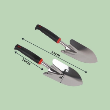 Ảnh của Xẻng làm vườn inox TXE-08, Xẻng thép trắng cẩm tay, Xẻng inox cán nhựa