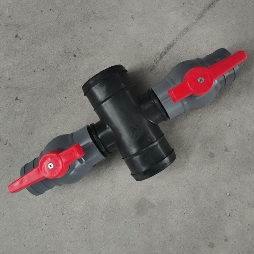 Gambar Van khóa chia 4 T4-90.90 Φ90mm, Fitting cho ống PE mềm N140x90