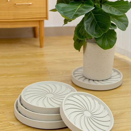 Ảnh của Giá để chậu hoa bằng nhựa DHC-23 cm, Kệ để chậu cây cảnh 4 bánh, Đế chậu cây có bánh xe lăn