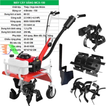 Ảnh của Máy cày chạy xăng 4 kỳ MCX-150, Máy xới đất đa năng, Máy nông nghiệp