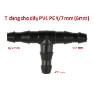 รูปภาพของ Tê chia cho ống Φ4/7 6 mm TE47.A, T chia 3 cho ống PE, LDPE, HDPE, PVC 4/7