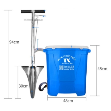 Ảnh của Xẻng bón phân TMP-03 Kèm thùng chưa, Dụng cụ bón phân xẻng Inox, Máy bón phân