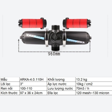 Ảnh của Lọc đĩa chữ H ARKA-4.0.110H (4.0" (inch), ϕ110), Lọc đĩa tưới cây, Lọc nước chữ H