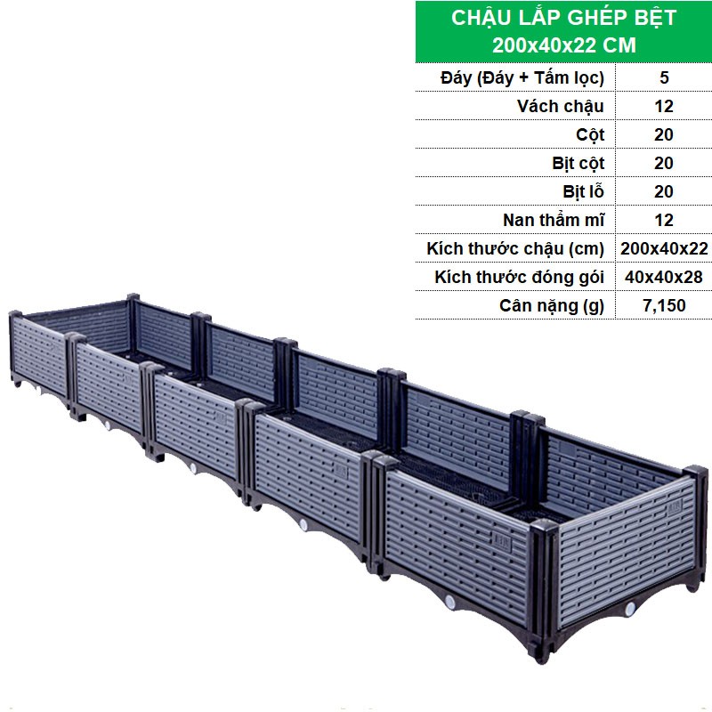 BỆT 200x40x22 CM [+571.000đ ]