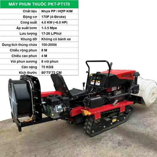 Picture of Máy phun thuốc trừ sâu PKT-PT170, Máy phun thuốc Bảo vệ thực vật lắp lên xe, Máy cày