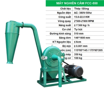 Ảnh của Máy nghiền cám FFC-550, Máy nghiền thức ăn cho cho Gia súc, Gia cầm, Cá, Máy xay nghiền bột